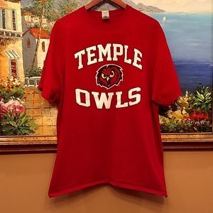 Red Temple Owls tee shirt Men's sz XL